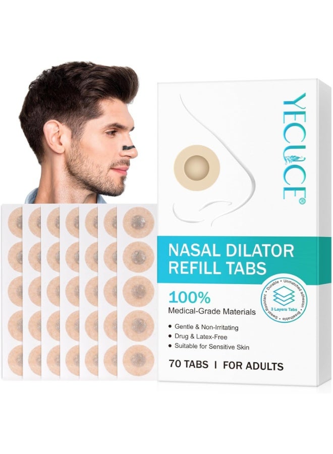 Yecuce 70 Tabs Nasal Dilator Magnetic Anti Snoring Refill Tabs Nasal Breathing Aid Anti Snoring Nasal Strips for Better Breathing Magnetic Nose Patches for Men Women Sleep Improvement Nasal Dilator Set of 1 Sleeping Snoring Patch - Image 1
