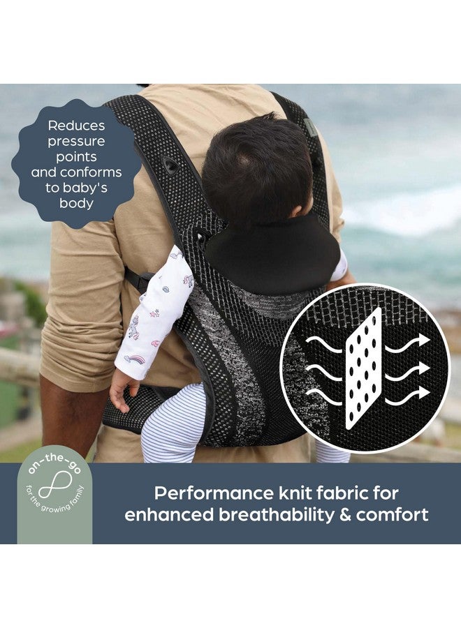 دريم بيبي حاملة الأطفال دريم بيبي إنسباير ثلاثية الأوضاع، من حديثي الولادة إلى الأطفال الصغار، بوزن من 8 إلى 33 رطلاً، بتصميم أمامي وحقيبة ظهر، مصنوعة من نسيج محبوك يسمح بمرور الهواء، مع دعم مريح للرأس، وحقيبة تخزين مدمجة للآباء أثناء التنقل. - Image 2