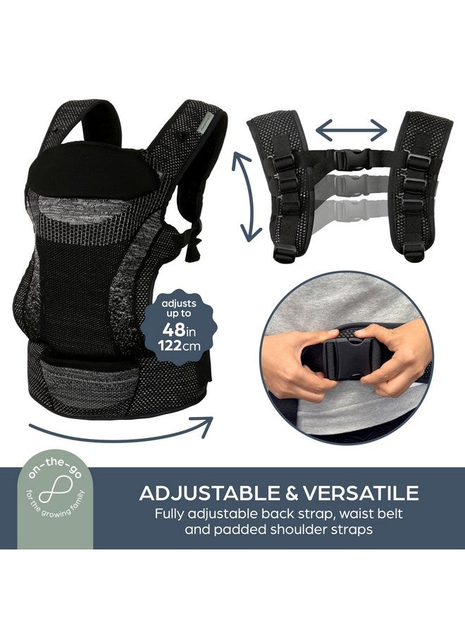 دريم بيبي حاملة الأطفال دريم بيبي إنسباير ثلاثية الأوضاع، من حديثي الولادة إلى الأطفال الصغار، بوزن من 8 إلى 33 رطلاً، بتصميم أمامي وحقيبة ظهر، مصنوعة من نسيج محبوك يسمح بمرور الهواء، مع دعم مريح للرأس، وحقيبة تخزين مدمجة للآباء أثناء التنقل. - Image 3