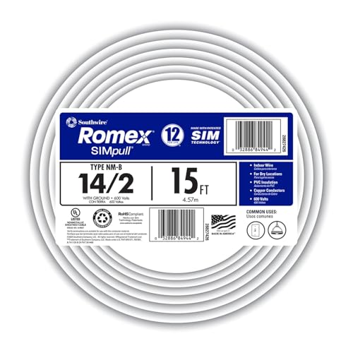 Southwire Romex Brand Simpull Solid Indoor 14/2 W/G NMB Cable 15ft coil - SW# 28827426 - Image 2