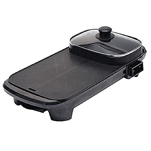 Delavala 2 in 1 Multifunctional Electric Hot Pot Grill Portable Electric Baking Pan Barbecue Baking Pan with Temperature Adjustments for Portable Household Kitchen Tools Smokeless Indoor - Image 3