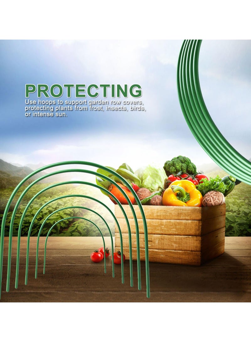 GGOOT 6-Pack Greenhouse Support Hoops, Rust-Free 4ft Long Steel with Plastic Coated Hoops Garden Grow Tunnel  - Image 2