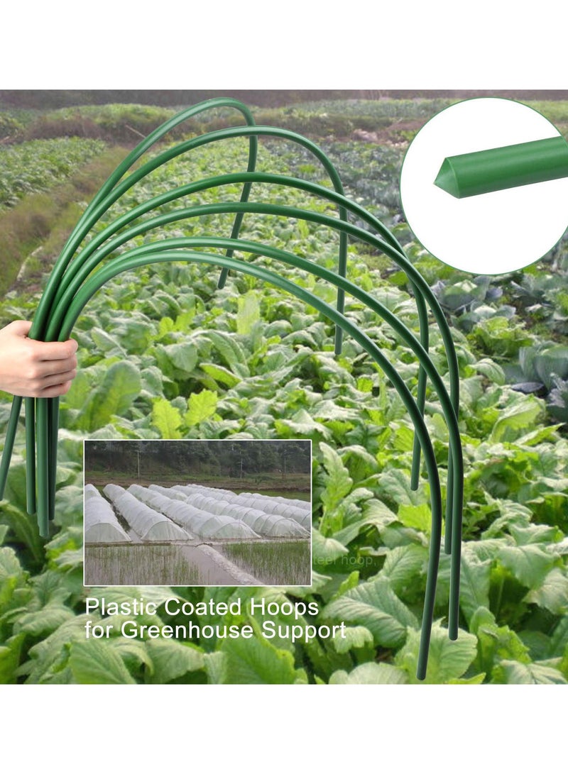GGOOT 6-Pack Greenhouse Support Hoops, Rust-Free 4ft Long Steel with Plastic Coated Hoops Garden Grow Tunnel  - Image 4