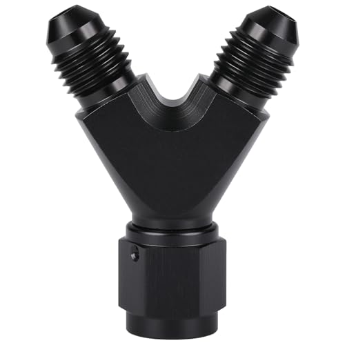 Podavelle 4AN Female to Dual 4AN Male Y Block Fitting Splitter Adapter Union Aluminum Black - Image 1