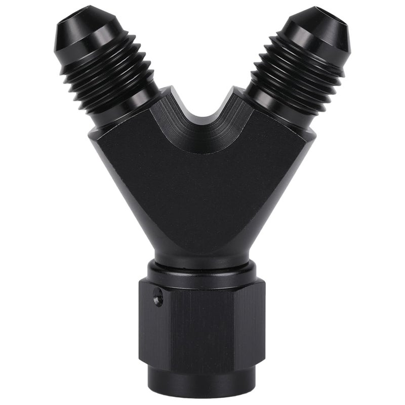 Podavelle 4AN Female to Dual 4AN Male Y Block Fitting Splitter Adapter Union Aluminum Black - Image 2