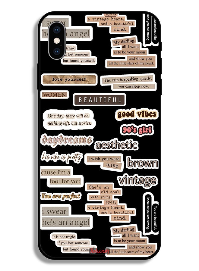 Tolwak Apple iPhone XS Max Protective Case Beautiful Quotes Stickers - Image 2
