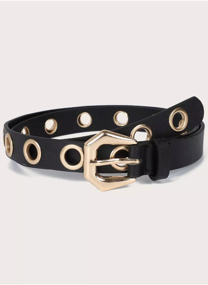 Generic Eyelet Decor Metal Buckle Belt  - Image 1
