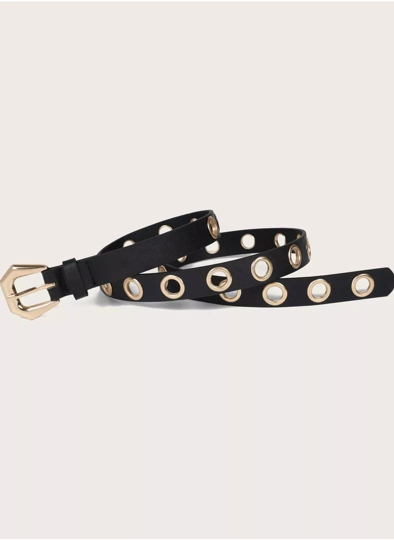 Generic Eyelet Decor Metal Buckle Belt  - Image 3