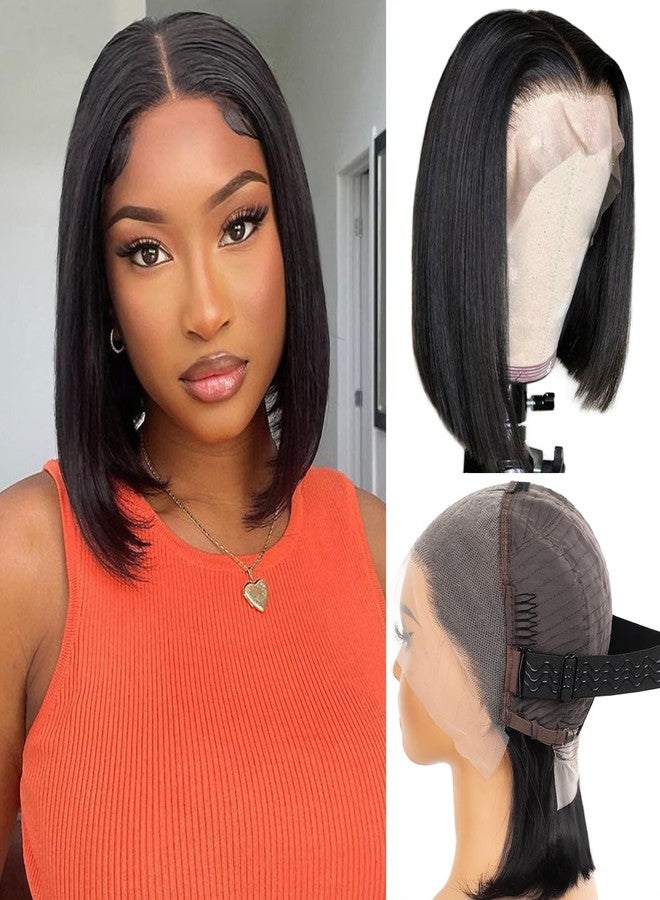 Eawwii Short Bob Wig Human Hair 13×4 Lace Front Glueless Bob Wigs for Black Women Natural Black with Baby Hair 10inch - Image 1
