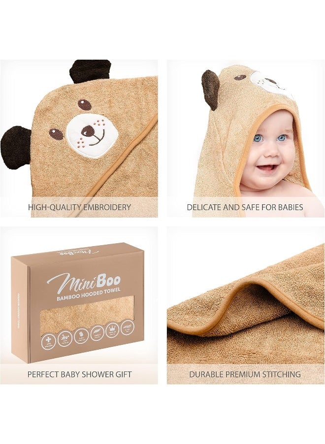 MINIBOO Hooded Baby Towels for Newborn & Toddler - Super Soft Baby Bath Towels with Hood, Highly Absorbent Viscose Made from Bamboo Hooded Towel for Boys, Girls, Newborn Essentials. - Image 4