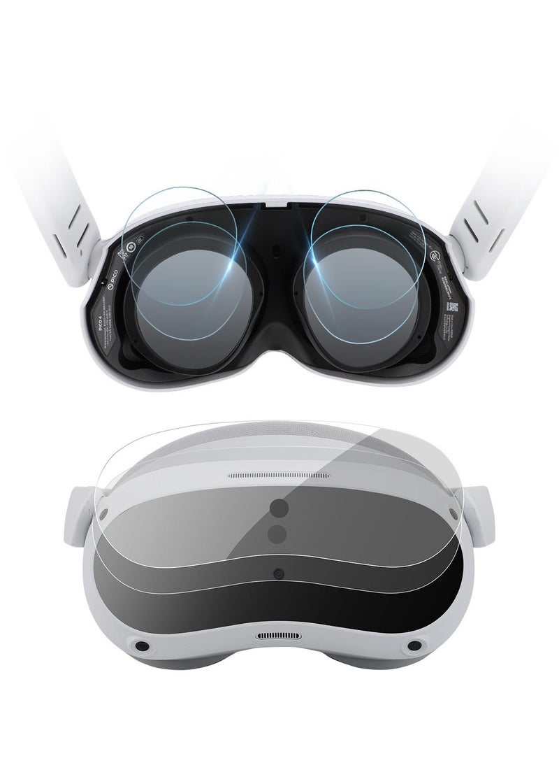 VR Headset and Glasses Protective Film Set for PICO 4, HD Anti-scratch Soft Film Cover for Clear View VR Glasses Lens Film - Image 1
