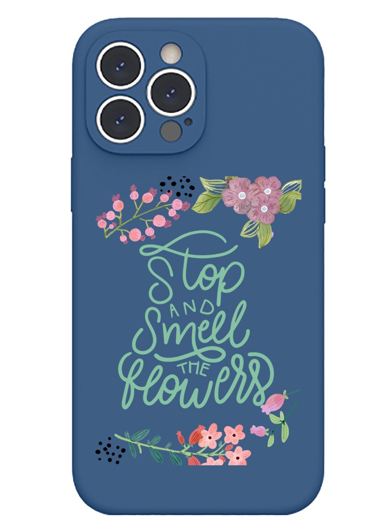 Theodor Protective Slim Fit Case Liquid Silicone Cover with Full Body Protection Anti-Scratch Shockproof Case For iPhone 15 Pro Max Blue  - Stranger things white - Image 1