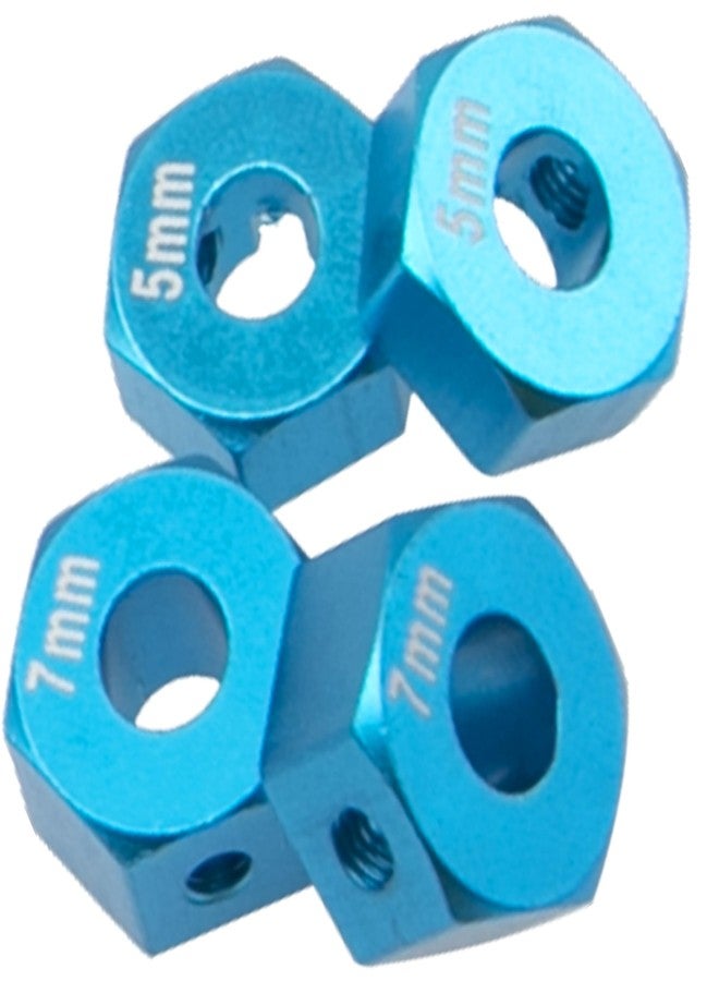 Vgoohobby Aluminum Alloy 12mm Wheel Hex Hub Drive Adapters w/Lock Nuts Compatible with Horizon ECX 1/10 Ruckus Axe Brutus Circui AMP MT/DB/AMP Crush 2WD RC Car (Sky Blue) - Image 4
