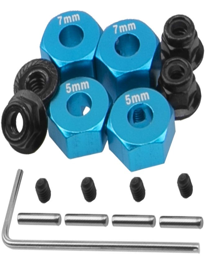 Vgoohobby Aluminum Alloy 12mm Wheel Hex Hub Drive Adapters w/Lock Nuts Compatible with Horizon ECX 1/10 Ruckus Axe Brutus Circui AMP MT/DB/AMP Crush 2WD RC Car (Sky Blue) - Image 3
