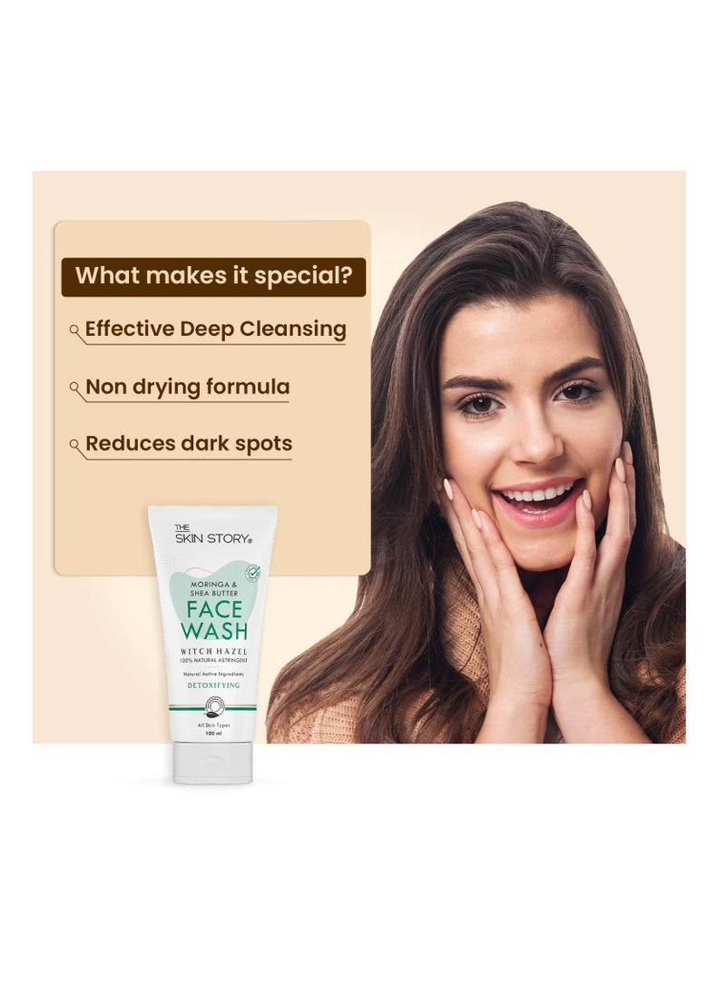 Skin Story Clean Beauty The Skin Story Pore Cleansing Face Wash Deeply Cleanses Moisturizing and Detoxify With Moringa Witch Hazel And Shea Butter Gel Based Paraben Free  - Image 2