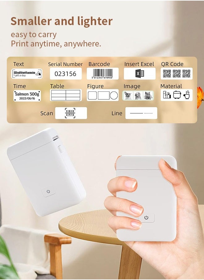 Generic - Wireless Label Printer, Inkless Thermal Maker with 1 Roll 15*30mm White Tape, Smart and Portable - Image 1