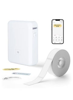 Wireless Label Printer, Inkless Thermal Maker with 1 Roll 15*30mm White Tape, Smart and Portable