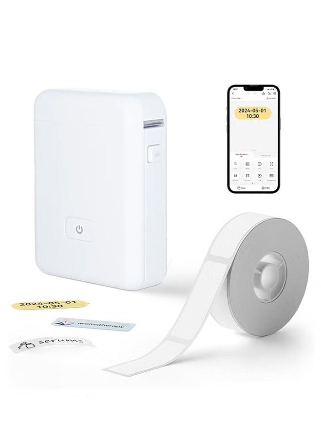 Generic - Wireless Label Printer, Inkless Thermal Maker with 1 Roll 15*30mm White Tape, Smart and Portable - Image 1