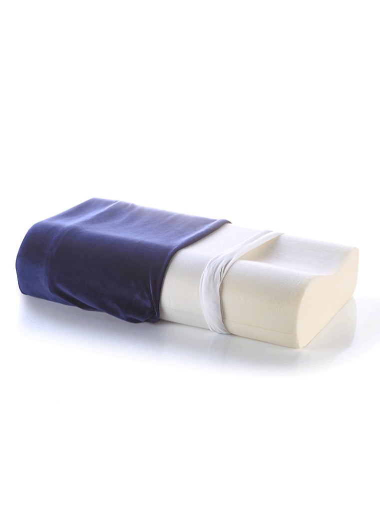 HT Contour Medical Sleep Pillow: Get healthy, pain-free sleep. Reduces headaches caused by poor sleeping habits. Navy. - Image 2