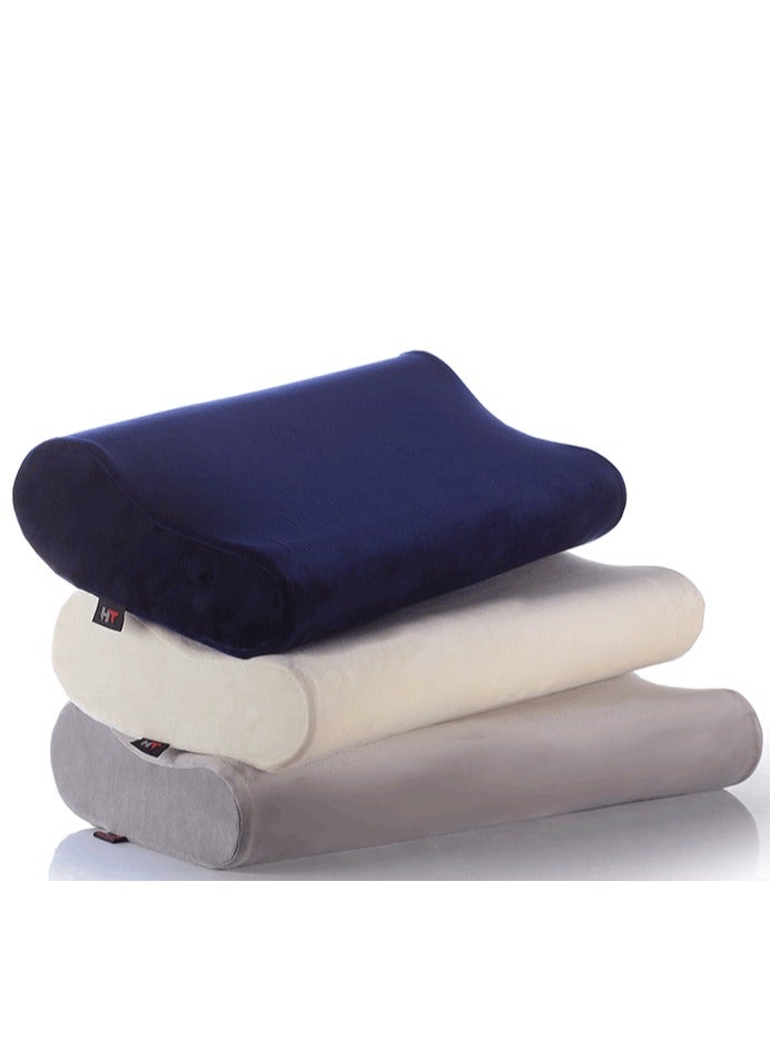 HT Contour Medical Sleep Pillow: Get healthy, pain-free sleep. Reduces headaches caused by poor sleeping habits. Navy. - Image 4
