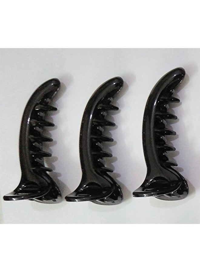 BeeSpring Yukta Eternals Premium Quality Duck Teeth Hair Clip Clutchers With Covered Spring With Inner Teeth. (Black Color) Pack Of 3 (Hc02) - Image 2
