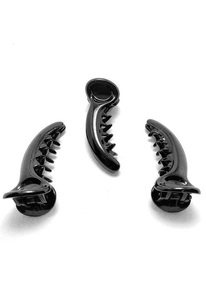 BeeSpring Yukta Eternals Premium Quality Duck Teeth Hair Clip Clutchers With Covered Spring With Inner Teeth. (Black Color) Pack Of 3 (Hc02) - Image 4