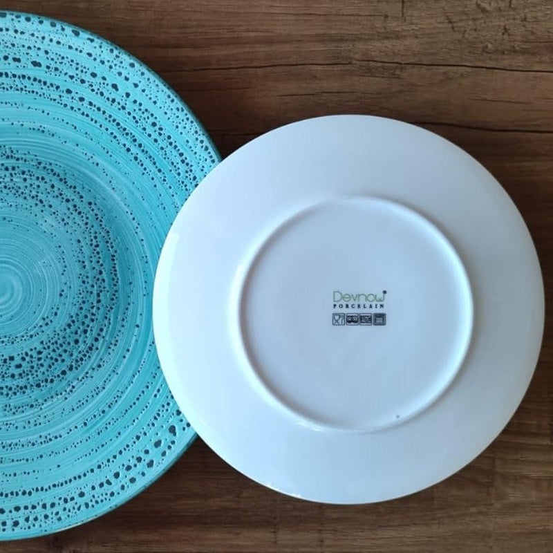 Spaces Inside Devnow Scuba Turquoise Porcelain 21Piece Dinner Set Elegant and Tableware Collection Perfect for Special Occasions Dinner Parties and Everyday Use - Image 5