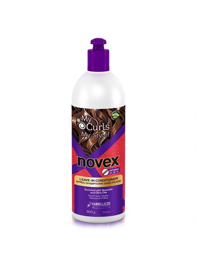 NOVEX My Curls Intense Leave In Conditioner– 17.6oz - Repairs Damaged Curls – Enhances Shine, Softness and Luster – Frizz Free Hair - Image 1