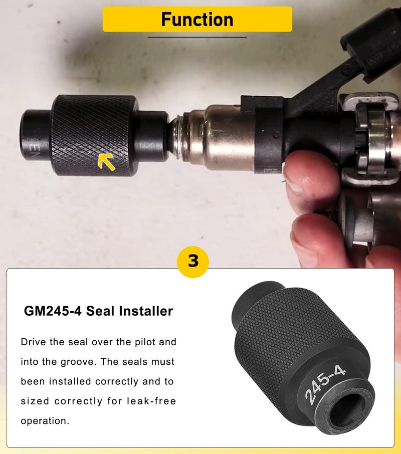 Camoo GM245 Fuel Injector Seal Tools - Replacement Set For GM and Subaru Vehicles, GM 2.0L, 3.6L, 2.5L, 5.3L & 6.2L Engines, Replace to #EN-49245, EN-51105, and #18683AA000. - Image 5