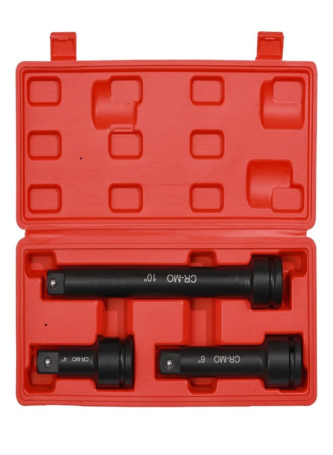 Mayouko 3PCS 3/4" Drive Impact Extension Bar, 4",6",10", Impact Wrench Extensions, CR-MO - Image 1