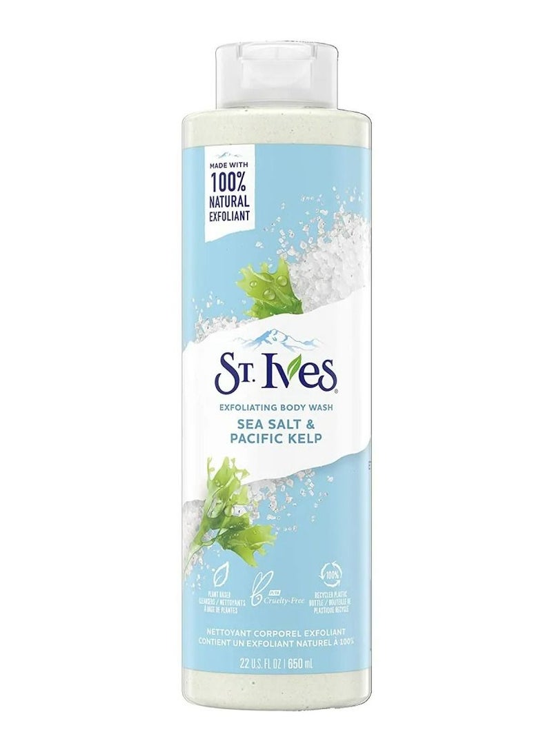 سانت آيفزسائل الاستحمام بخلاصة ملح البحر وعشب المحيط الهادئ مصنوع من مقشر طبيعي 100٪ 650 مل