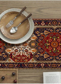 Nexa Bohemian styled table runner for dining room with red and black pattern 180cm x 33cm  - Image 2