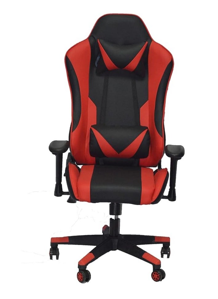 Generic - Comfortable gaming chair with high back, adjustable tilt, arms and back support, suitable for computer and office, red and black, faux leather - Image 1