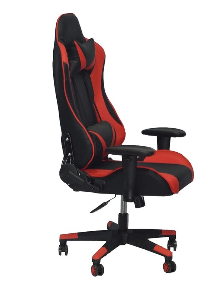 Generic - Comfortable gaming chair with high back, adjustable tilt, arms and back support, suitable for computer and office, red and black, faux leather - Image 1
