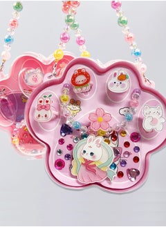 Hair Accessories Set with Cat's paw shape handheld gift box includ Children's Cartoon Character Rings,  Children's cartoon necklace can light up and Jewelry Stickers Exquisite Set Gift for Little Girl - pzsku/Z71FA77D5D555ECAFE605Z/45/_/1740043986/d636877e-cb8c-46bb-9788-a75374d98b1c