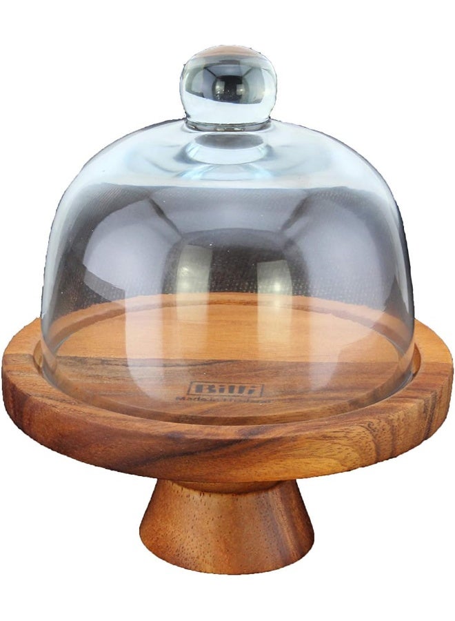 Acacia Acacia Cake Dome With Stand - 12.5cm - Wood - Image 3