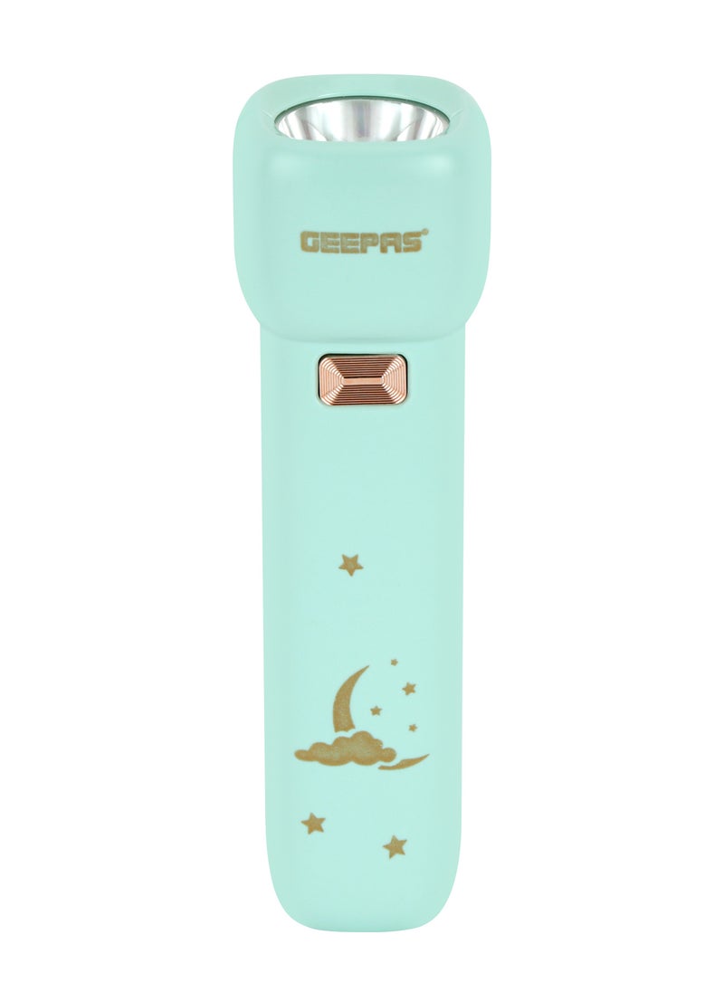 GEEPAS Pocket Size Lightweight Rechargeable LED Flashlight | 1W High Brightness White Light LEDs, Type C Charging, 1500 mAh Lithium Battery 17 Hours Working | Perfect for Indoor and Outdoor Use | Blue/Green/Orange GFL51092N  - Image 1