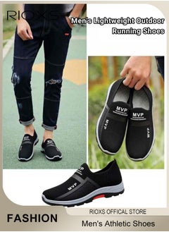 RIOXS Men's Athletic Shoes, Casual Slip On Trainers For Men, Fashion Walking Shoes, Lightweight Comfy Sneakers, Breathable Ant-slip Shoes, Mens Footwear, For Outdoor Running Workout Tourism, Mens Athlesiure Trainers  - Image 2