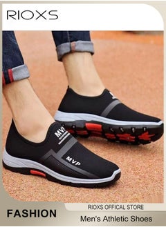 RIOXS Men's Athletic Shoes, Casual Slip On Trainers For Men, Fashion Walking Shoes, Lightweight Comfy Sneakers, Breathable Ant-slip Shoes, Mens Footwear, For Outdoor Running Workout Tourism, Mens Athlesiure Trainers  - Image 4