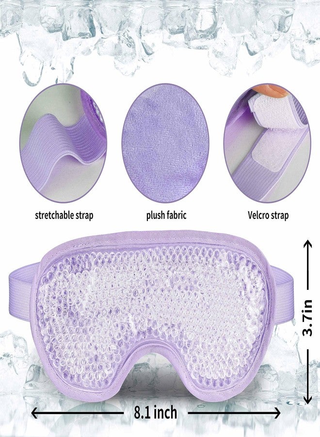 J JIMOO Cooling Eye Mask with Gel Bead, Reusable Cold Compress Ice Pack Sleeping Eye Cooling Pads for After Eyelid Surgery, Puffiness, Puffy Eyes, Headache, Migraine Relief （Purple） - Image 5