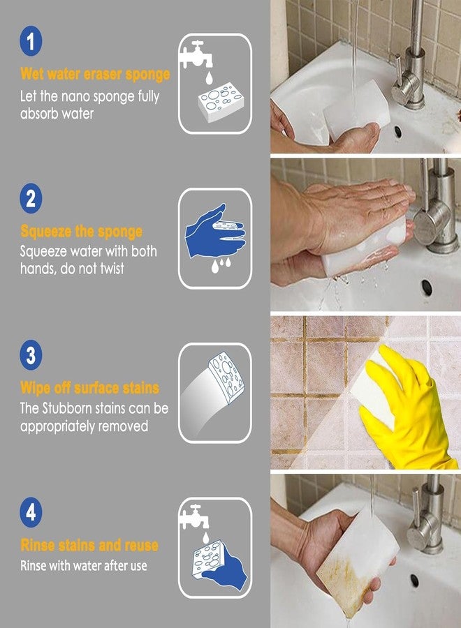 Redvant Melamine Foam, 10Pcs Melamine Sponge in Bulk Cleaning Sponge Sheets Multipurpose Magic Sponge Eraser for Sink, Kitchen, Bathroom, Wall, Floor, Bathtub, Shoes, Furniture, Car Wash (5 Piece) - Image 4