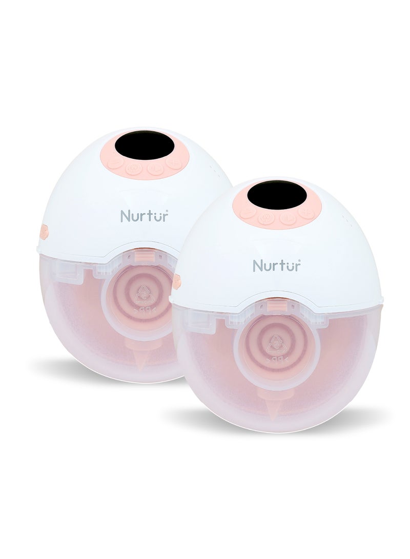 Nurtur Cozi Wearable Pump Hands Free Breast Pump, Double Electric Hands-Free Breast Pumps with 3 Modes, 9 Levels, LCD Display, Memory Function Rechargeable with Massage and Pumping Mode,150ml - Image 1