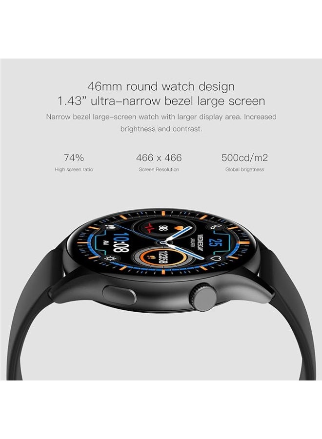 PEJE PEJE ZW10 Smart Watch with 1.43" High-Resolution Display – 123+ Sports Modes, 7-Day Battery, Heart Rate & SpO2 Monitoring, and Two Changeable Bands - Image 3