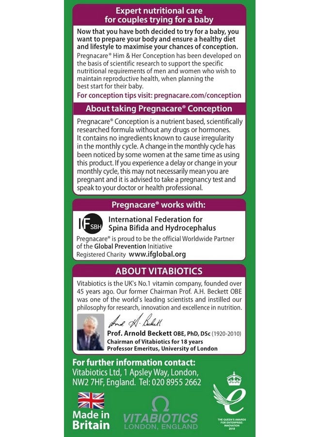 بريجناكير أقراص التغذية الخاصة بـ Him & Her Conception، 60 قرصًا - Image 2