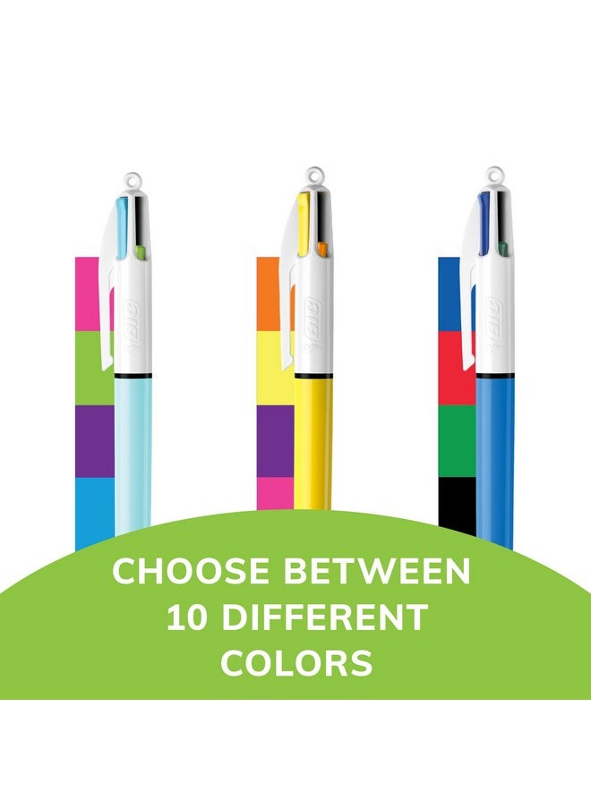 Bic - 4-Color Original Retractable Ball Pens With Long-Lasting Ink, Medium Point (1.0Mm), Perfect For Everyday Writing, 3-Count In Assorted Colors - Image 1