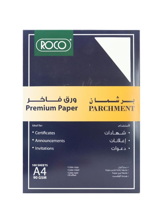 ورق متخصص رق مبرقع أبيض A4 90 جم/م² 100 ورقة