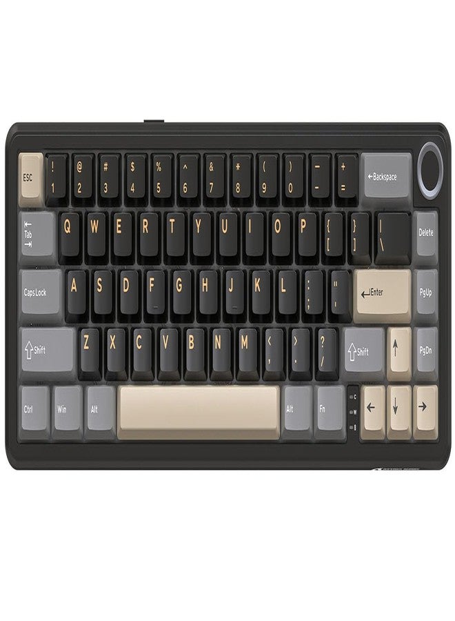 MAMBASNAKE Attack Shark X66 Gasket Wireless Mechanical Keyboard with Volume Knob,60% BT/2.4GHz/Wired Gaming Keyboard,RGB Backlit,OEM Tri-Color PBT keycaps,66 Keys Hot Swappable for PC/MAC,Starblack - Image 1