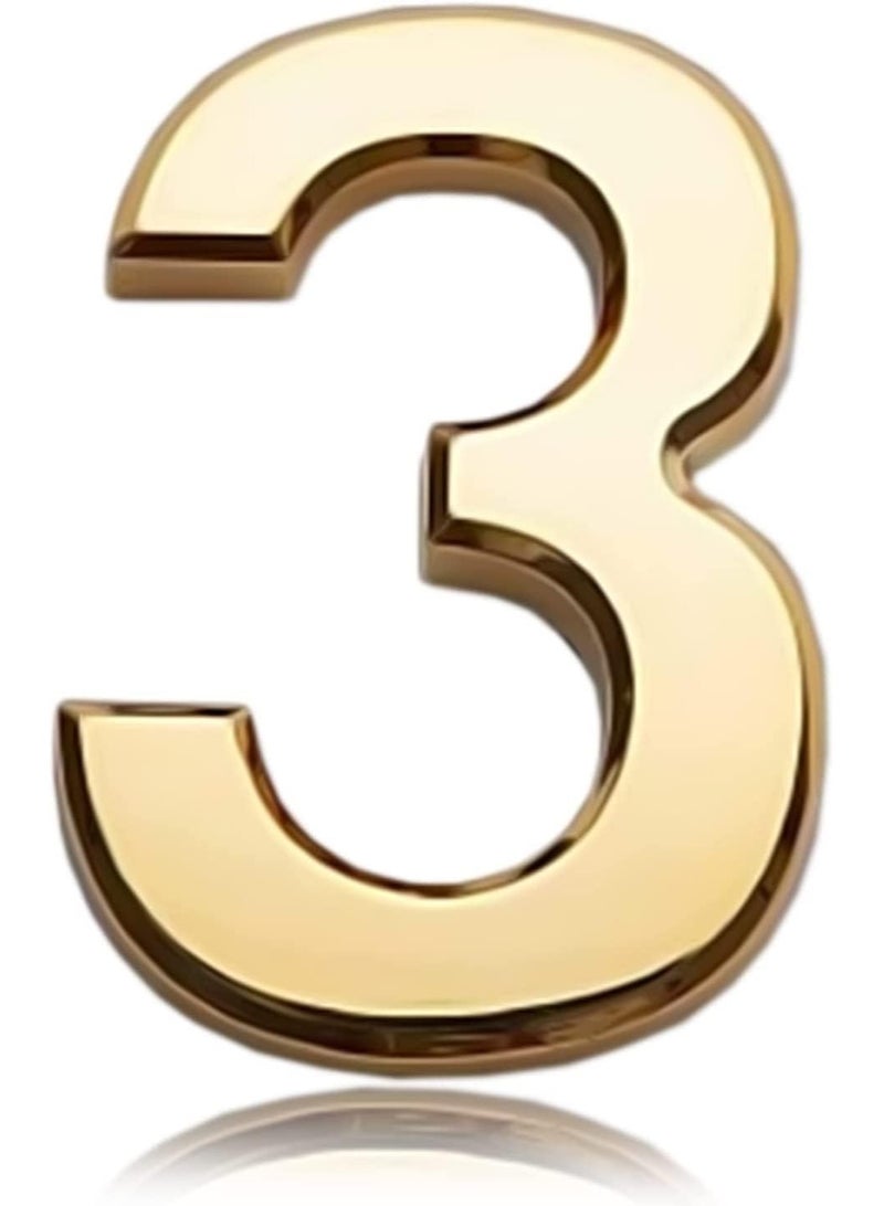 RATSAW 3D House Door Number Waterproof Self Adhesive Sticker Number for House Apartment Mailbox Hotel Office Number 3 - Image 1
