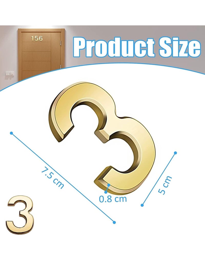 RATSAW 3D House Door Number Waterproof Self Adhesive Sticker Number for House Apartment Mailbox Hotel Office Number 3 - Image 2