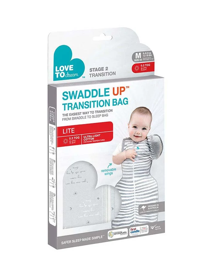 LOVE TO dream Swaddle Up Lite 0.2 Tog Grey M
